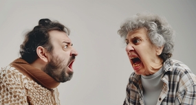 正在吵架的欧美老夫妻图片